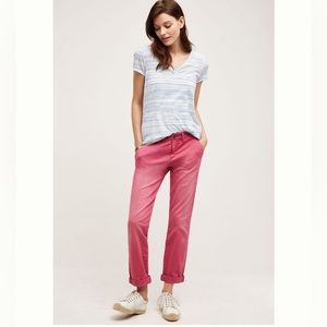 Pilcro Hyphen Low-Rise boyfriend Chinos in rose size 26